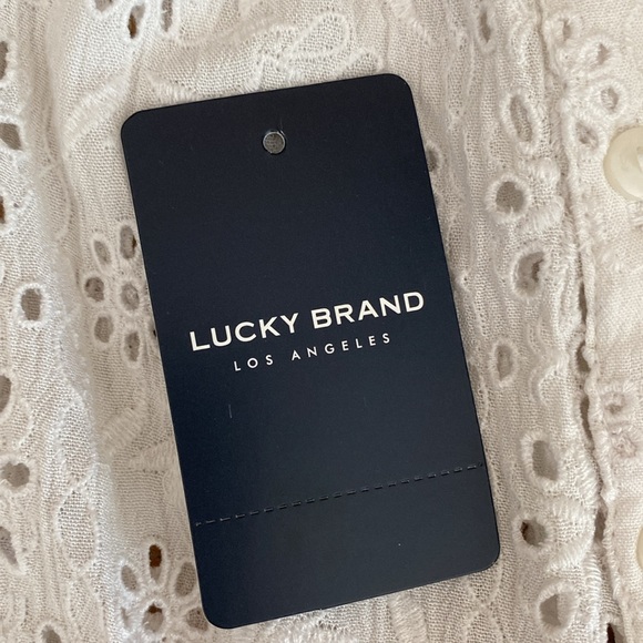 (New!!) LUCKY BRAND eyelet crop babydoll style top MED - Picture 5 of 14